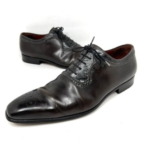 Magnanni Neiman Marcus Leather Crocodile Oxford Medallion Toe Shoes Size 12 main image 6
